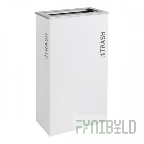 Ex-Cell Kaiser RC-KD17-T BT-WHT Black Tie Kaleidoscope White Gloss 17 Gallon Rectangular Trash Can