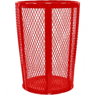 Witt Industries EXP-52RD 48 Gallon Red Steel Mesh Round Outdoor Trash Can Witt Industries EXP-52RD 48 Gallon Red Steel Mesh Round Outdoor Trash Can