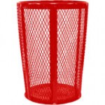 Witt Industries EXP-52RD 48 Gallon Red Steel Mesh Round Outdoor Trash Can Witt Industries EXP-52RD 48 Gallon Red Steel Mesh Round Outdoor Trash Can