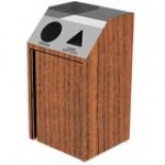 Lakeside 4412P Stainless Steel Rectangular Refuse / Recycling Station with Front Access and Purple Laminate Finish - 26 1/2