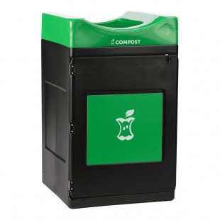 Commercial Zone Avante 55 Gallon Green Polyethylene Square Indoor / Outdoor Modular Single-Stream Compost Bin