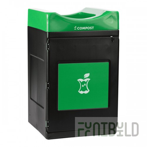 Commercial Zone Avante 55 Gallon Green Polyethylene Square Indoor / Outdoor Modular Single-Stream Compost Bin