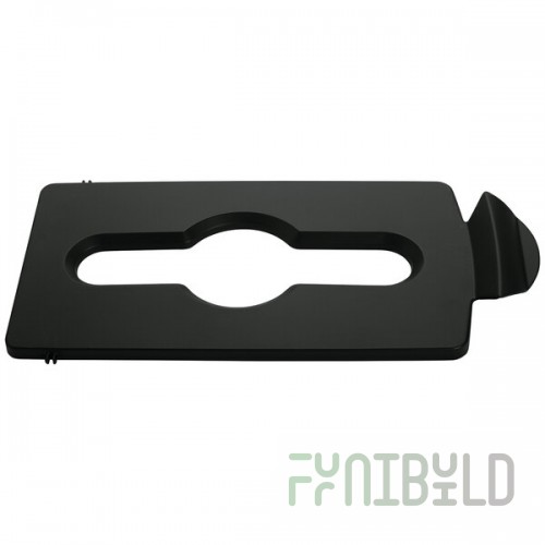 Rubbermaid® 2007895 Slim Jim Recycling Black Rectangular Hinged Mixed Recycling Lid Insert