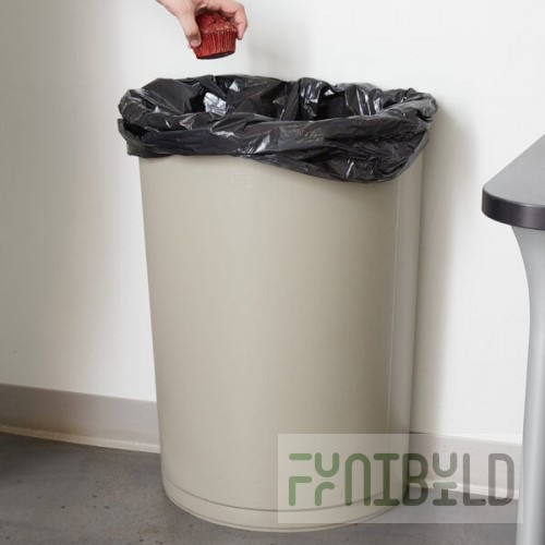 Rubbermaid® FG352000BEIG Untouchable 21 Gallon Beige Half Round Trash Can