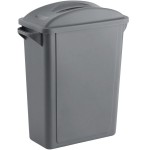 Lavex 16 Gallon Gray Slim Rectangular Trash Can with Flat Lid Lavex 16 Gallon Gray Slim Rectangular Trash Can with Flat Lid