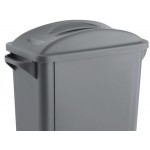 Lavex 16 Gallon Gray Slim Rectangular Trash Can with Flat Lid Lavex 16 Gallon Gray Slim Rectangular Trash Can with Flat Lid