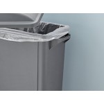 Lavex 16 Gallon Gray Slim Rectangular Trash Can with Flat Lid Lavex 16 Gallon Gray Slim Rectangular Trash Can with Flat Lid