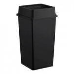 Lavex 16 Gallon Gray Slim Rectangular Trash Can with Flat Lid Lavex 16 Gallon Gray Slim Rectangular Trash Can with Flat Lid