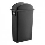 Lavex 16 Gallon Gray Slim Rectangular Trash Can with Flat Lid Lavex 16 Gallon Gray Slim Rectangular Trash Can with Flat Lid