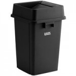 Lavex 16 Gallon Gray Slim Rectangular Trash Can with Flat Lid Lavex 16 Gallon Gray Slim Rectangular Trash Can with Flat Lid