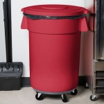 Carlisle 84104505 Bronco 44 Gallon Red Flat Round Trash Can Lid Carlisle 84104505 Bronco 44 Gallon Red Flat Round Trash Can Lid