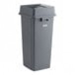 Lavex 23 Gallon Gray Square Trash Can with Drop Shot Lid