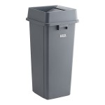 Lavex 23 Gallon Gray Square Trash Can with Drop Shot Lid