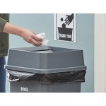 Lavex 23 Gallon Gray Square Trash Can with Drop Shot Lid