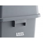 Lavex 23 Gallon Gray Square Trash Can with Drop Shot Lid
