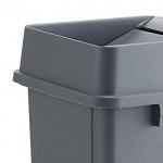 Lavex 23 Gallon Gray Square Trash Can with Drop Shot Lid