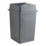 Lavex 23 Gallon Gray Square Trash Can with Drop Shot Lid