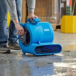 Lavex 2-Speed Compact Air Mover with GFCI Power Outlets - 1/3 hp