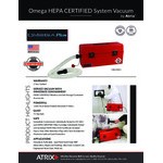 Atrix VACOHCS Omega 1 Gallon Vacuum with HEPA-Certified Filtration and Tool Kit - 120V, 628W