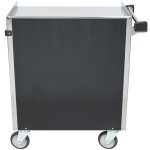 Lakeside 822B 3 Shelf Heavy Duty Stainless Steel Utility Cart with Enclosed Base and Black Finish - 19 1/2 Lakeside 822B 3 Shelf Heavy Duty Stainless Steel Utility Cart with Enclosed Base and Black Finish - 19 1/2