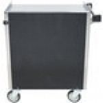 Lakeside 822B 3 Shelf Heavy Duty Stainless Steel Utility Cart with Enclosed Base and Black Finish - 19 1/2 Lakeside 822B 3 Shelf Heavy Duty Stainless Steel Utility Cart with Enclosed Base and Black Finish - 19 1/2