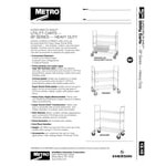 Metro 2SPN55ABR Super Erecta Brite Two Shelf Heavy Duty Utility Cart with Rubber Casters - 24