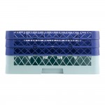 Noble Warewashing 25-Compartment Gray Full-Size Glass Rack with 3 Blue Extenders Noble Warewashing 25-Compartment Gray Full-Size Glass Rack with 3 Blue Extenders
