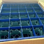 Noble Warewashing 25-Compartment Gray Full-Size Glass Rack with 3 Blue Extenders Noble Warewashing 25-Compartment Gray Full-Size Glass Rack with 3 Blue Extenders
