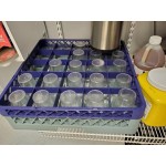 Noble Warewashing 25-Compartment Gray Full-Size Glass Rack with 3 Blue Extenders Noble Warewashing 25-Compartment Gray Full-Size Glass Rack with 3 Blue Extenders