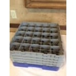 Noble Warewashing 25-Compartment Gray Full-Size Glass Rack with 3 Blue Extenders Noble Warewashing 25-Compartment Gray Full-Size Glass Rack with 3 Blue Extenders