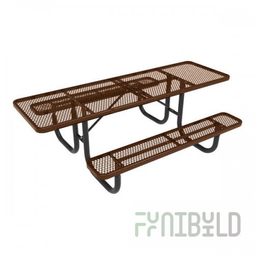 Ultra Site 8' Brown Extra Heavy-Duty Double-Sided ADA Rectangular Diamond Table 96