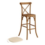 Lancaster Table & Seating Vineyard Barrel Brown Wood Cross Back Bar Stool with 1 Lancaster Table & Seating Vineyard Barrel Brown Wood Cross Back Bar Stool with 1