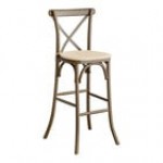 Lancaster Table & Seating Vineyard Barrel Brown Wood Cross Back Bar Stool with 1 Lancaster Table & Seating Vineyard Barrel Brown Wood Cross Back Bar Stool with 1