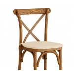 Lancaster Table & Seating Vineyard Barrel Brown Wood Cross Back Bar Stool with 1 Lancaster Table & Seating Vineyard Barrel Brown Wood Cross Back Bar Stool with 1