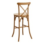 Lancaster Table & Seating Vineyard Barrel Brown Wood Cross Back Bar Stool with 1 Lancaster Table & Seating Vineyard Barrel Brown Wood Cross Back Bar Stool with 1