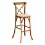 Lancaster Table & Seating Vineyard Barrel Brown Wood Cross Back Bar Stool with 1 Lancaster Table & Seating Vineyard Barrel Brown Wood Cross Back Bar Stool with 1