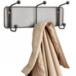 Safco 6402BL Onyx Steel Mesh Three-Peg Coat Hook / Wall Rack