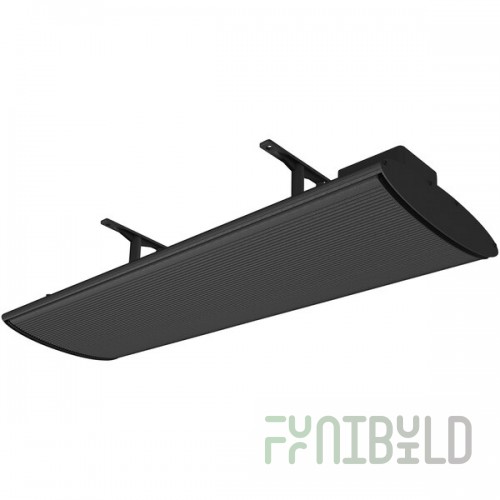 Aura Shadow Black Aluminum No-Light Electric Infrared Heater - 120V, 1500W