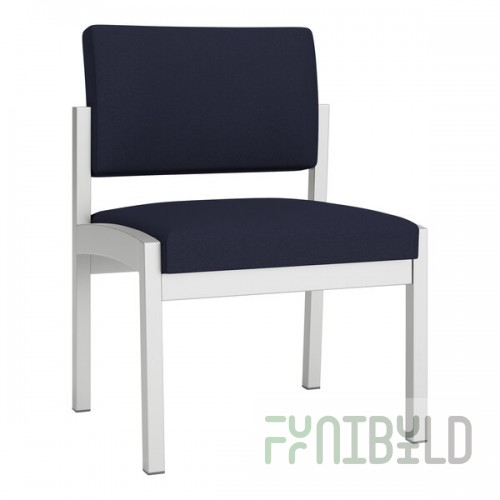 Lesro Lenox Steel Open House Navy Fabric Guest Chair