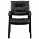 Flash Furniture BT-1404-GG Black Leather Executive Side Chair with Black Frame Finish