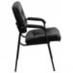 Flash Furniture BT-1404-GG Black Leather Executive Side Chair with Black Frame Finish