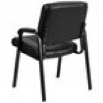 Flash Furniture BT-1404-GG Black Leather Executive Side Chair with Black Frame Finish