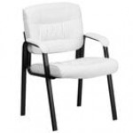 Flash Furniture BT-1404-GG Black Leather Executive Side Chair with Black Frame Finish
