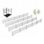 Mod-Fence Mod-Picket 120' White Picket Fence Starter Kit with 20 Preassembled Fence Panels, 24 Post Connectors, and Cart