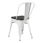 Lancaster Table & Seating Alloy Pearl White Indoor Cafe Chair with Black Wood Seat Lancaster Table & Seating Alloy Pearl White Indoor Cafe Chair with Black Wood Seat