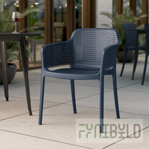 Lancaster Table & Seating Rio Sea Blue Resin Arm Chair