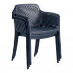 Lancaster Table & Seating Rio Sea Blue Resin Arm Chair Lancaster Table & Seating Rio Sea Blue Resin Arm Chair