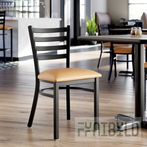 Lancaster Table & Seating Black Finish Ladder Back Chair with 2 1/2