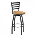 Lancaster Table & Seating Black Finish Ladder Back Chair with 2 1/2 Lancaster Table & Seating Black Finish Ladder Back Chair with 2 1/2