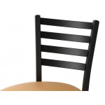 Lancaster Table & Seating Black Finish Ladder Back Chair with 2 1/2 Lancaster Table & Seating Black Finish Ladder Back Chair with 2 1/2